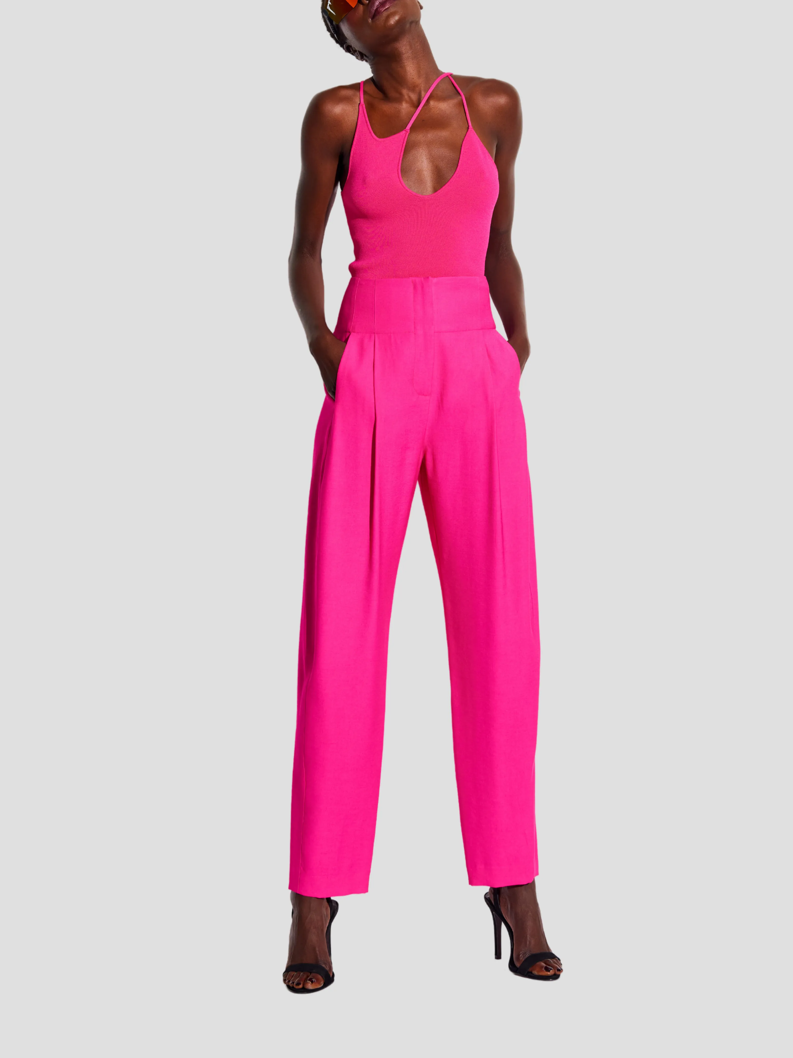 3-Strap Knit Top in Pink