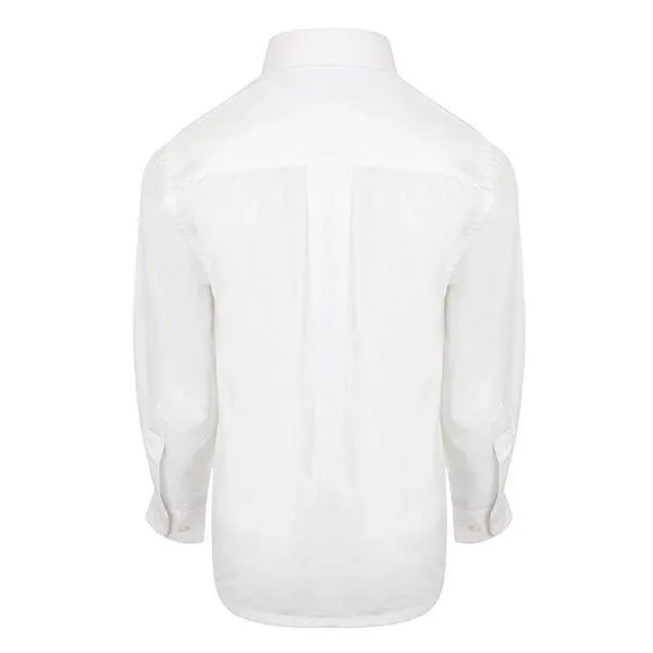 BOYS WHITE LONG SLEEVE PACKET SHIRT