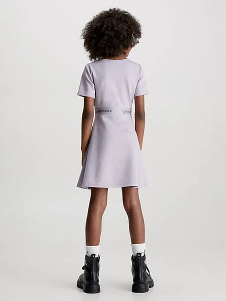 Calvin Klein Girls Punto Tape Dress in Lilac