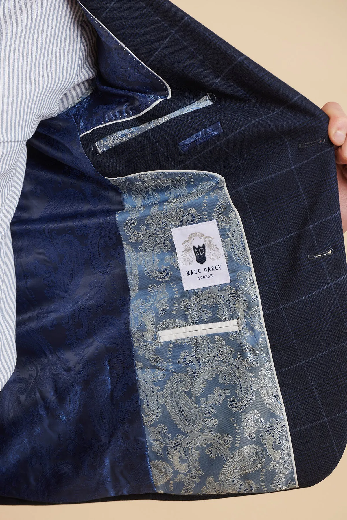EDINSON - Navy Sky Check Blazer