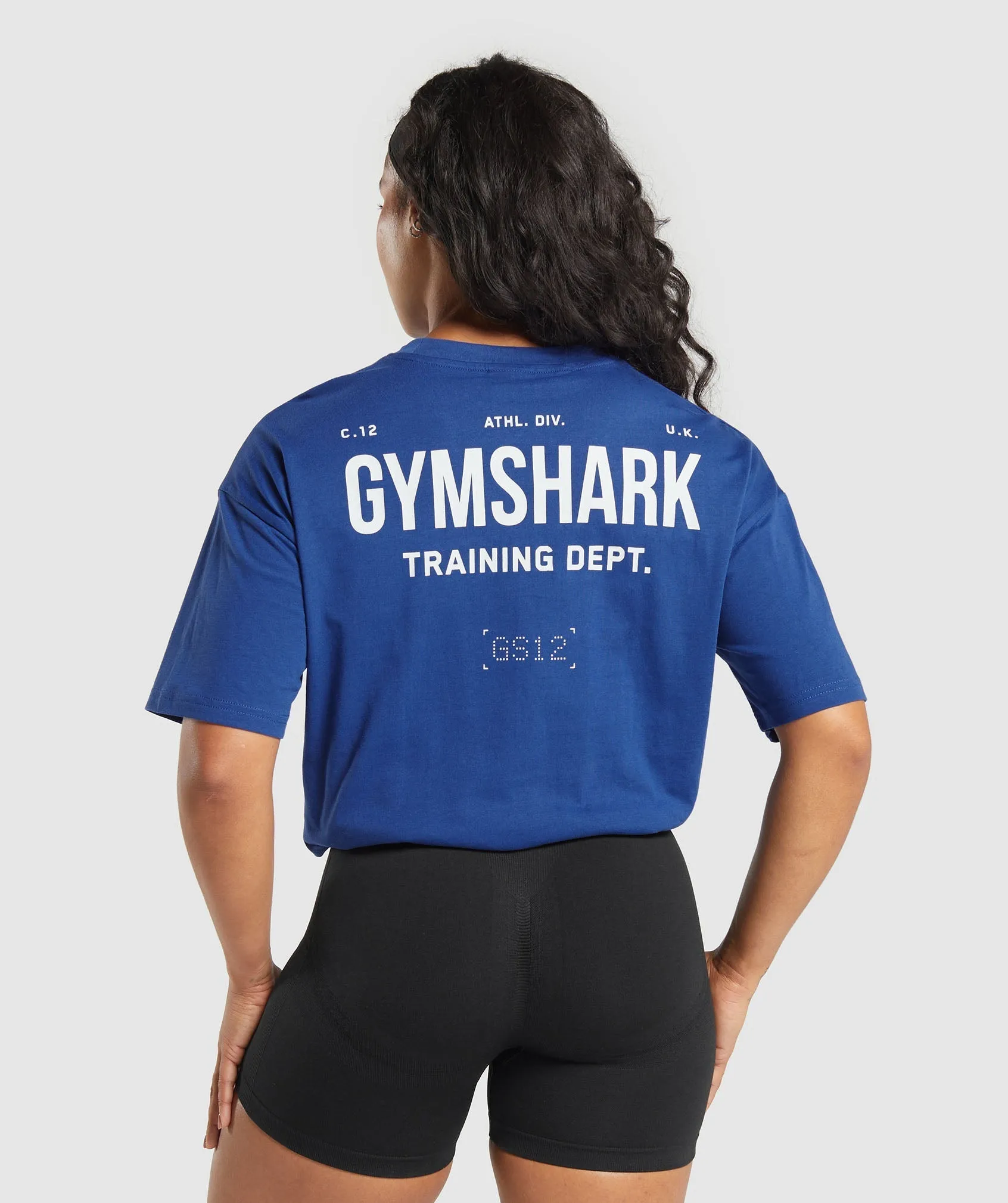 Gymshark Training Department Graphic Oversized Tee - Wave Blue