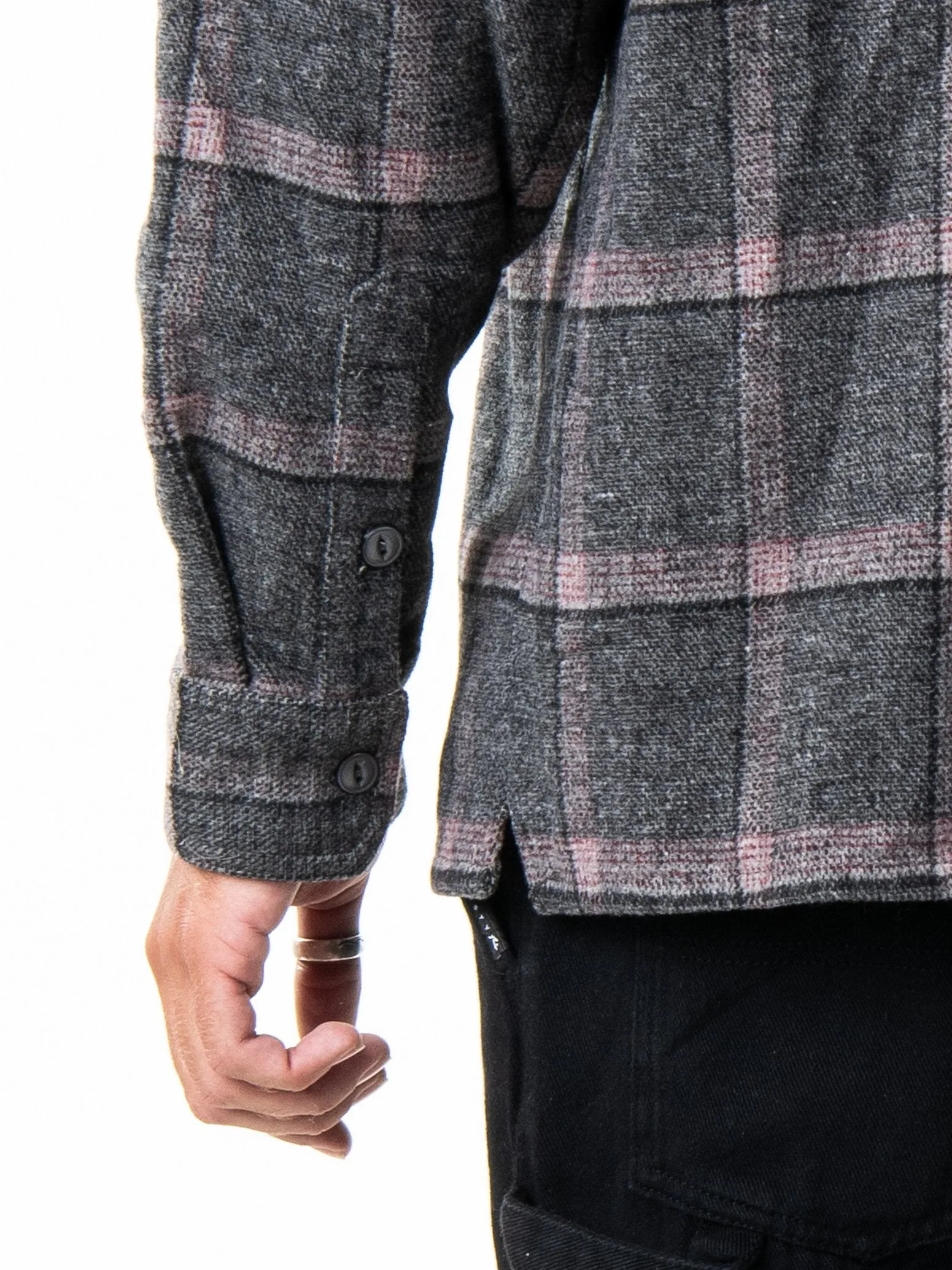 Hair Brush Long Sleeve Overshirt - Grey Marle