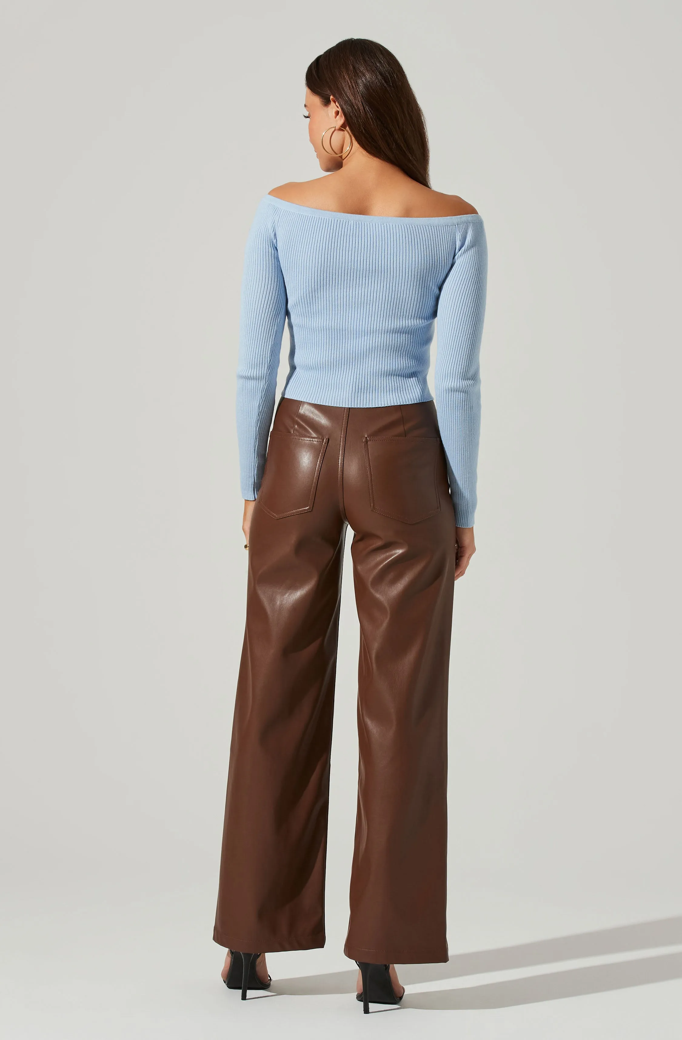 Harlie Off Shoulder Cropped Sweater