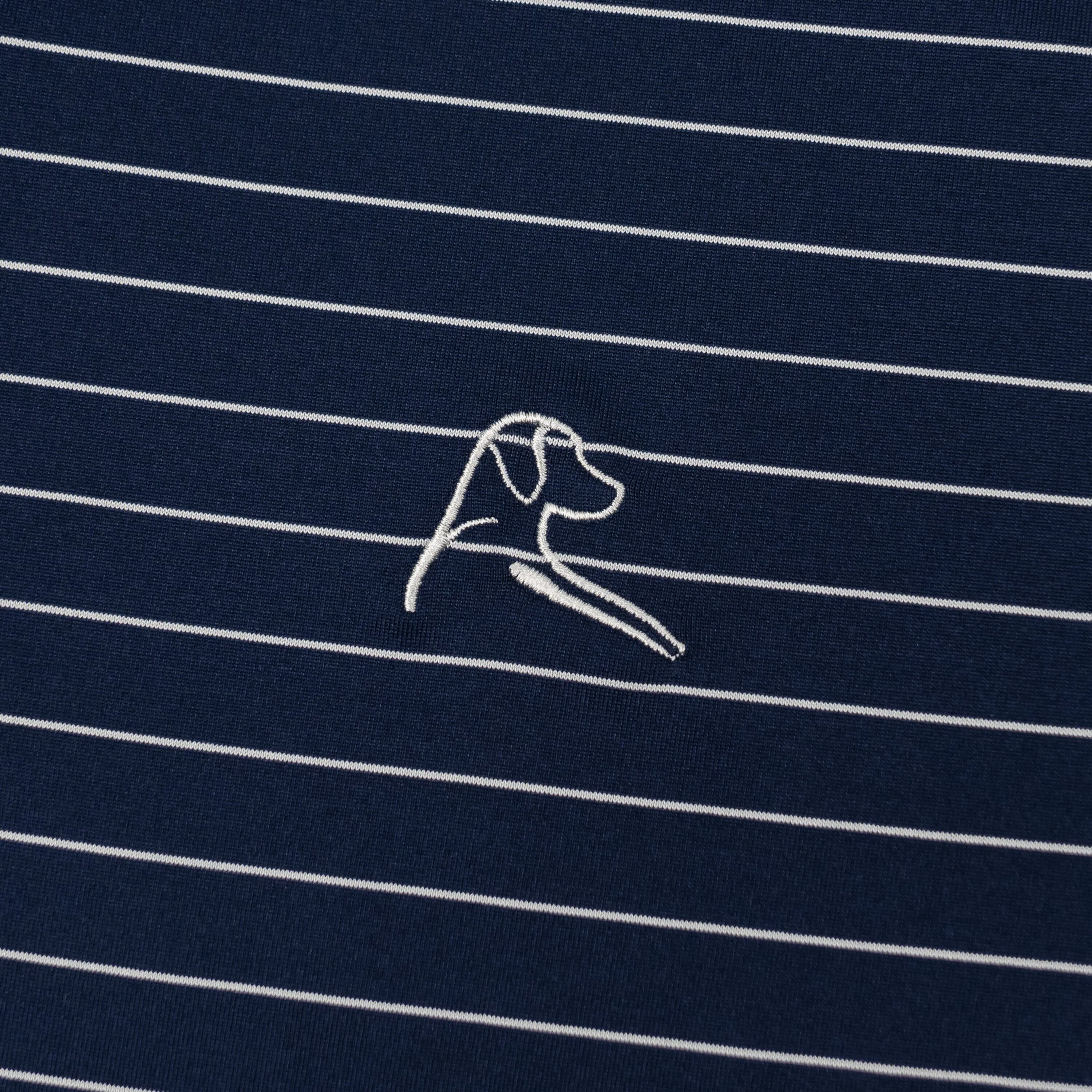 The Captain Stripe | Long Sleeve Performance Polo | The Captain Stripe - Fleet Navy/White